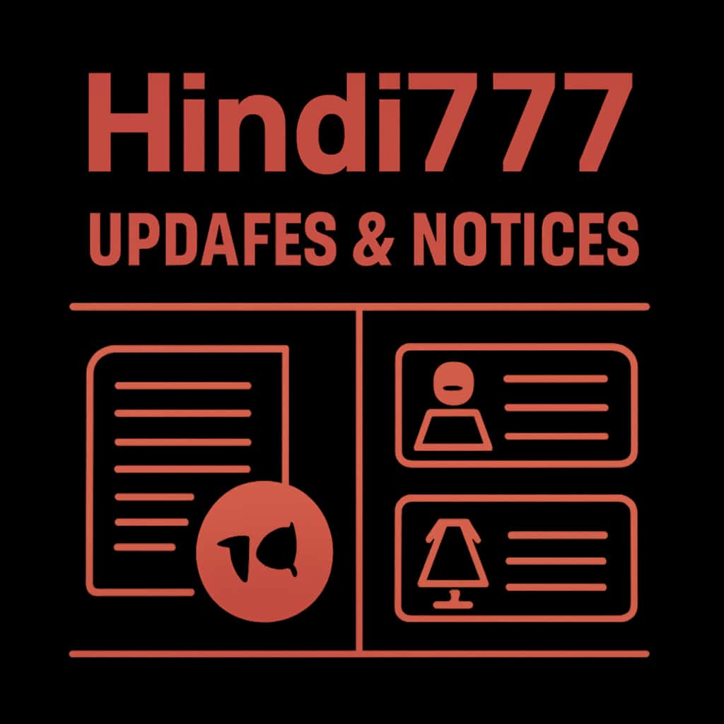 An educational diagram for Hindi777 Updates & Notices.