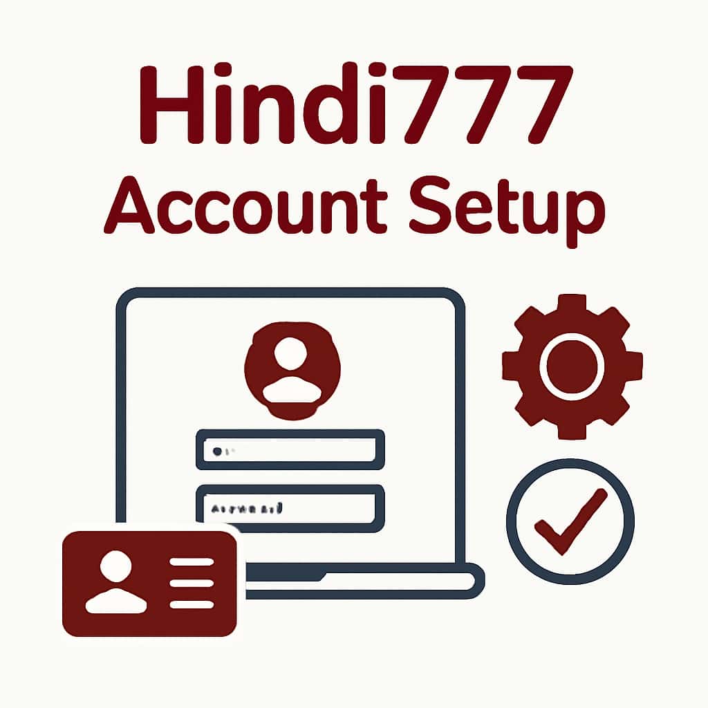 An educational diagram showcasing the steps for Hindi777 Account Setup.