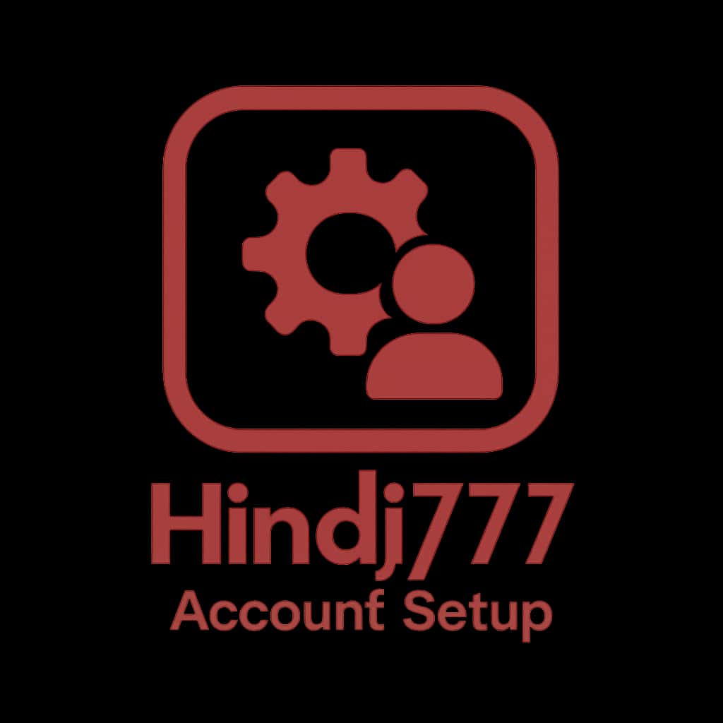 A professional badge representing the Hindi777 Account Setup guide.