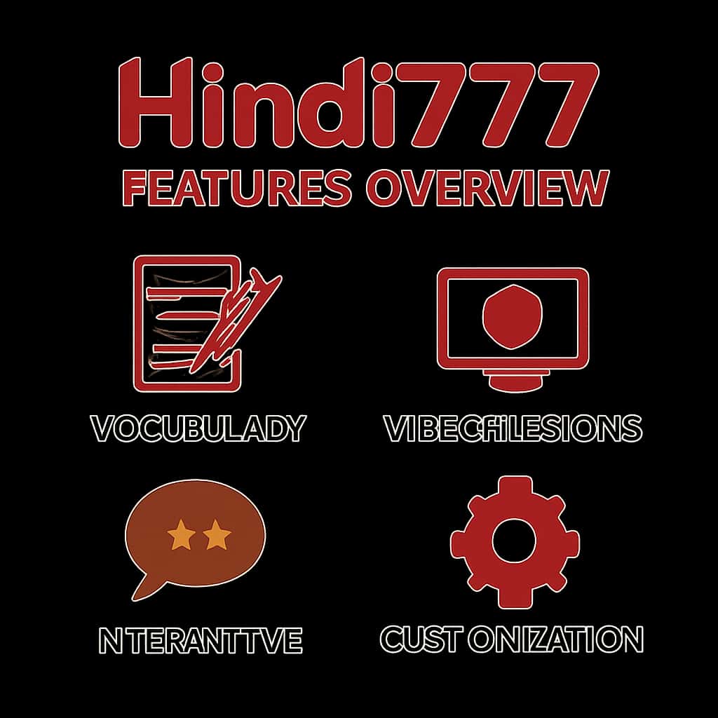 Diagram illustrating Hindi777 features.