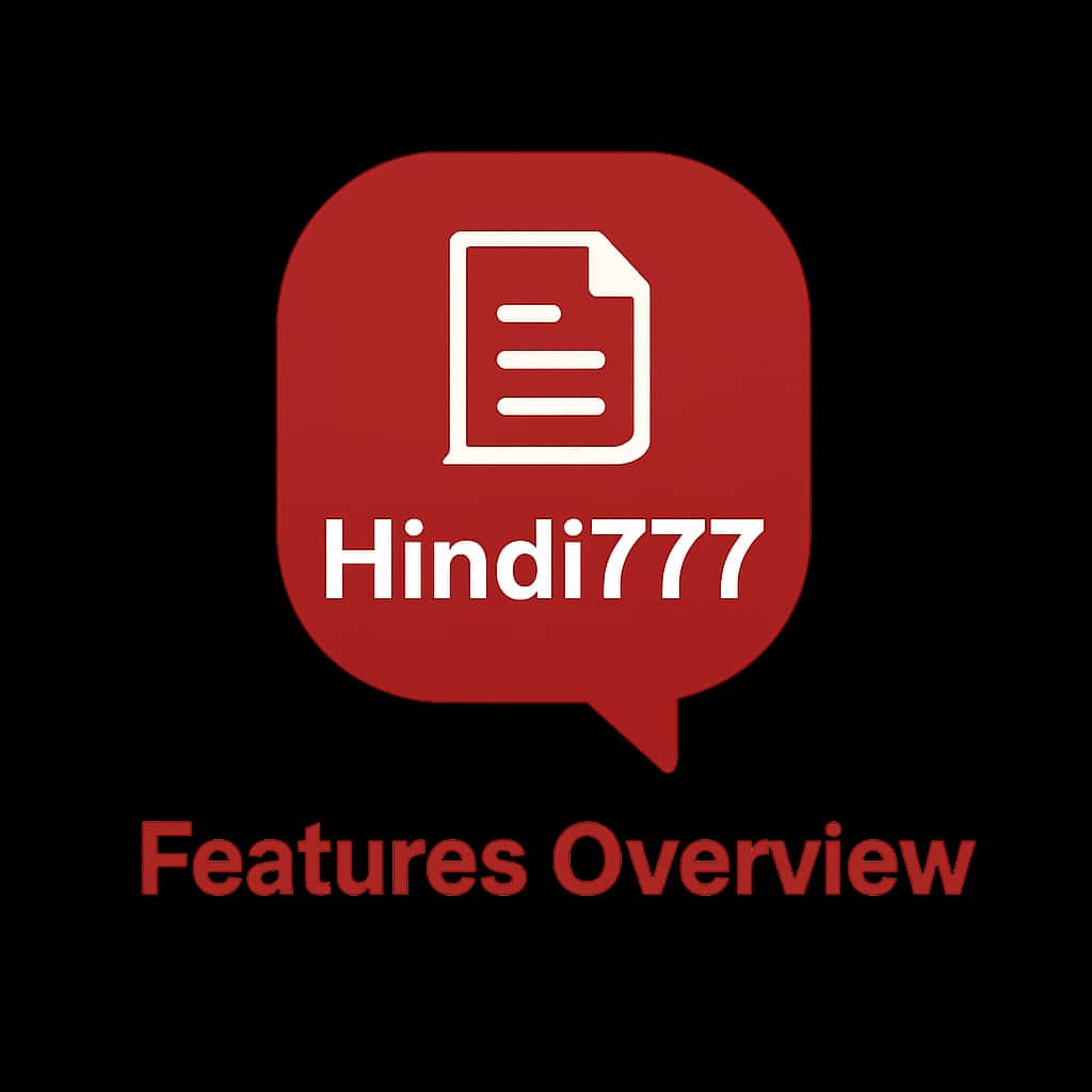 Icon representing Hindi777 features overview.