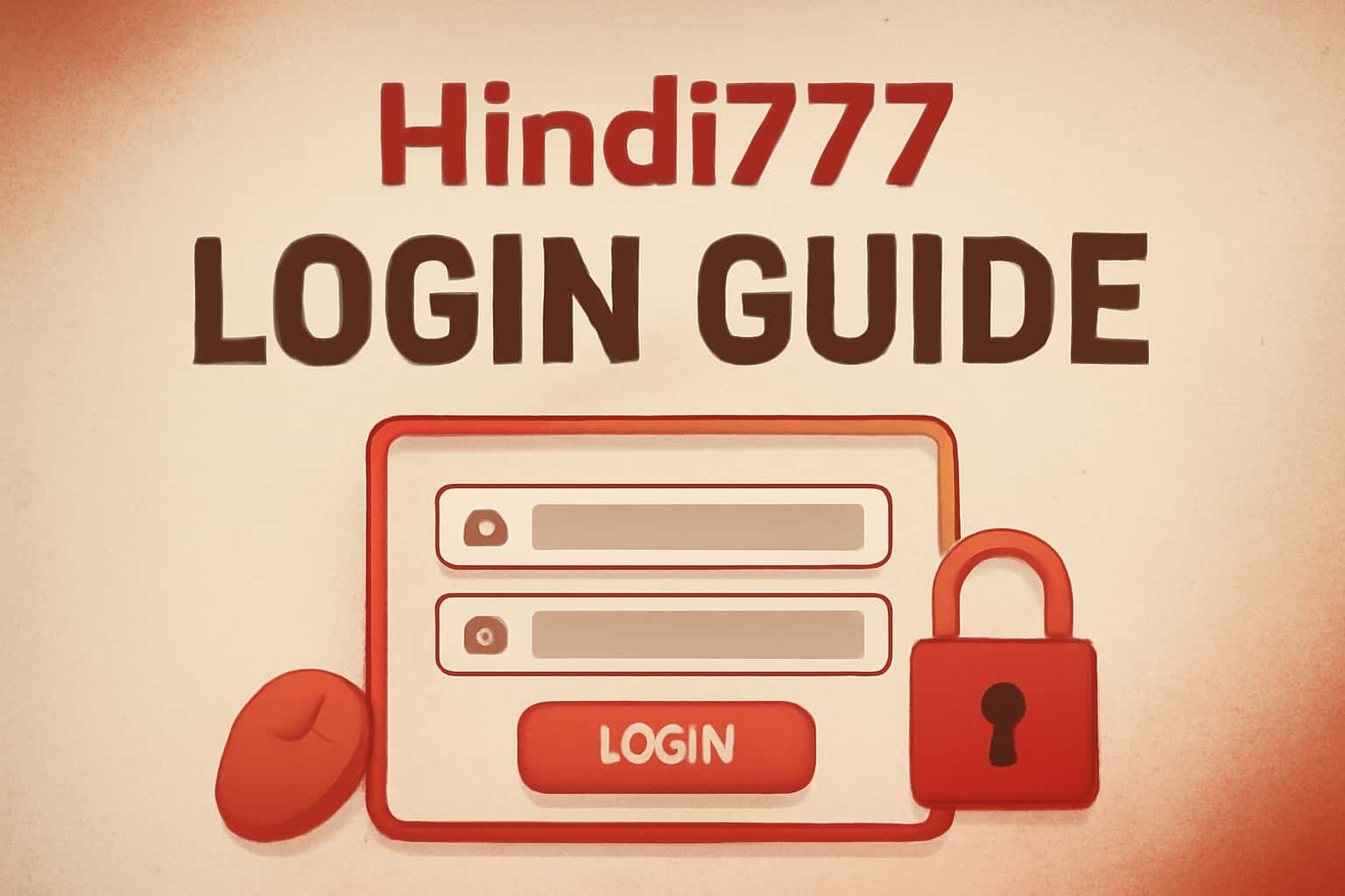 Informational scene depicting the Hindi777 login process.