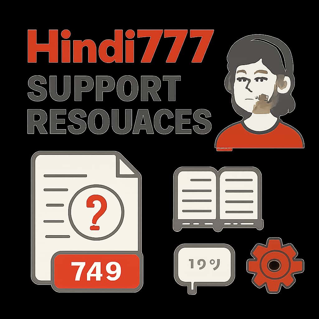 A diagram outlining the features of Hindi777 Support Resources.