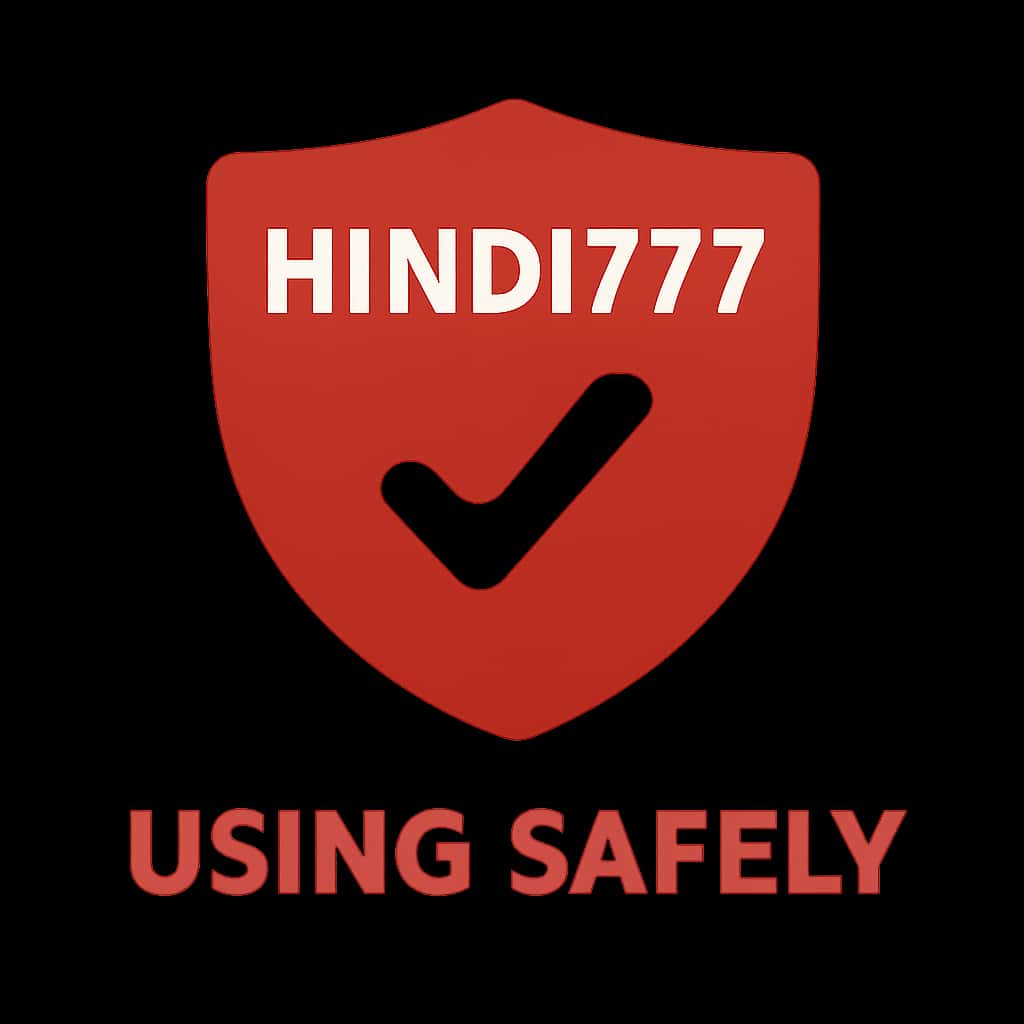 Badge representing guidance for using Hindi777 safely